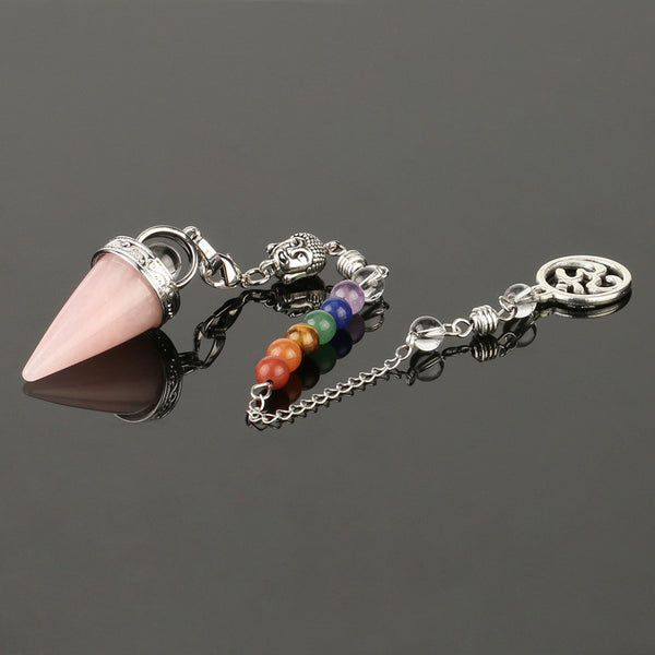 jewellery Seven Chakra Reiki Necklace Pendulum Amethyst Pendant Yoga Unisex jewellery