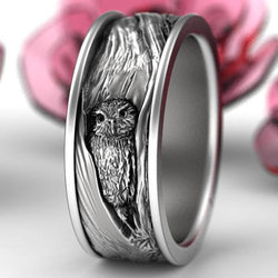 New Electroplated Owl Ring European And American Popular Unisex Hand jewellery