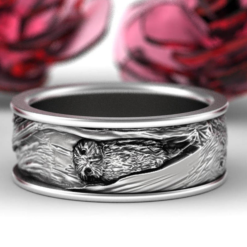 New Electroplated Owl Ring European And American Popular Unisex Hand jewellery