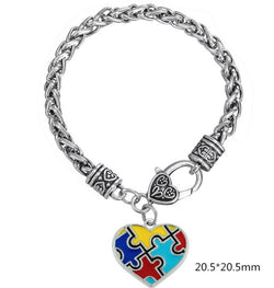 New jewelry cross heart-shaped drip oil unisex beautiful puzzle bracelet