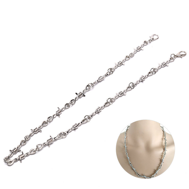Style Unisex Chain Thorns Harajuku Streetwear Choker Necklace Collar jewellery Accessories