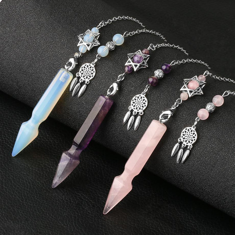 New Product Natural Stone Crystal Jewellery Divination Spirit Pendulum Unisex Tapered Pendant