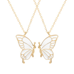 A Pair Of Detachable Butterfly Couple Necklaces