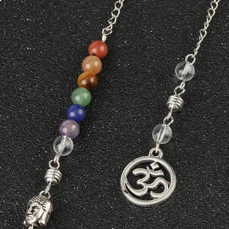 jewellery Seven Chakra Reiki Necklace Pendulum Amethyst Pendant Yoga Unisex jewellery