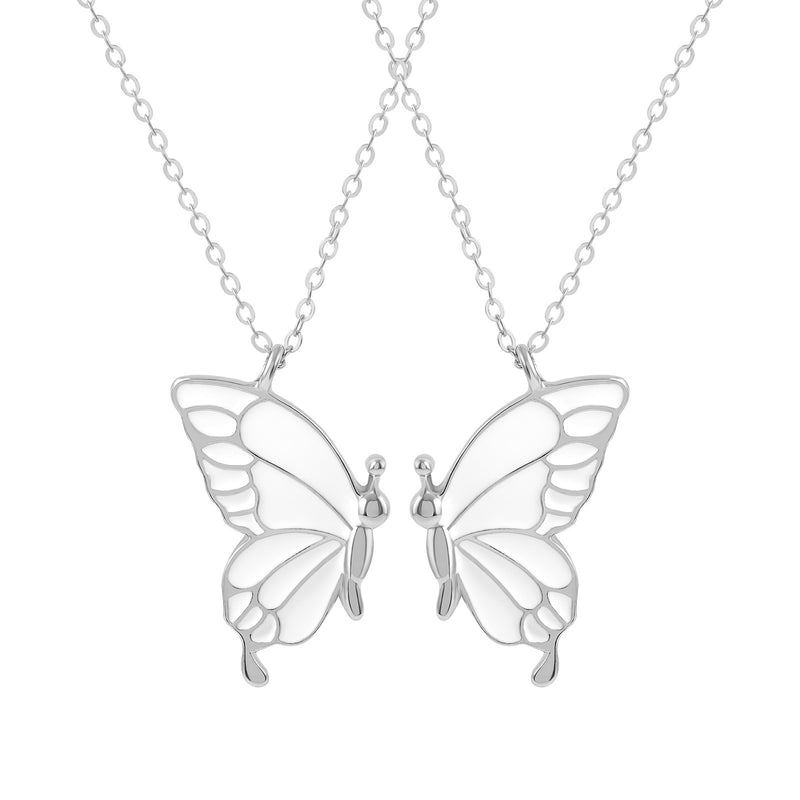 A Pair Of Detachable Butterfly Couple Necklaces