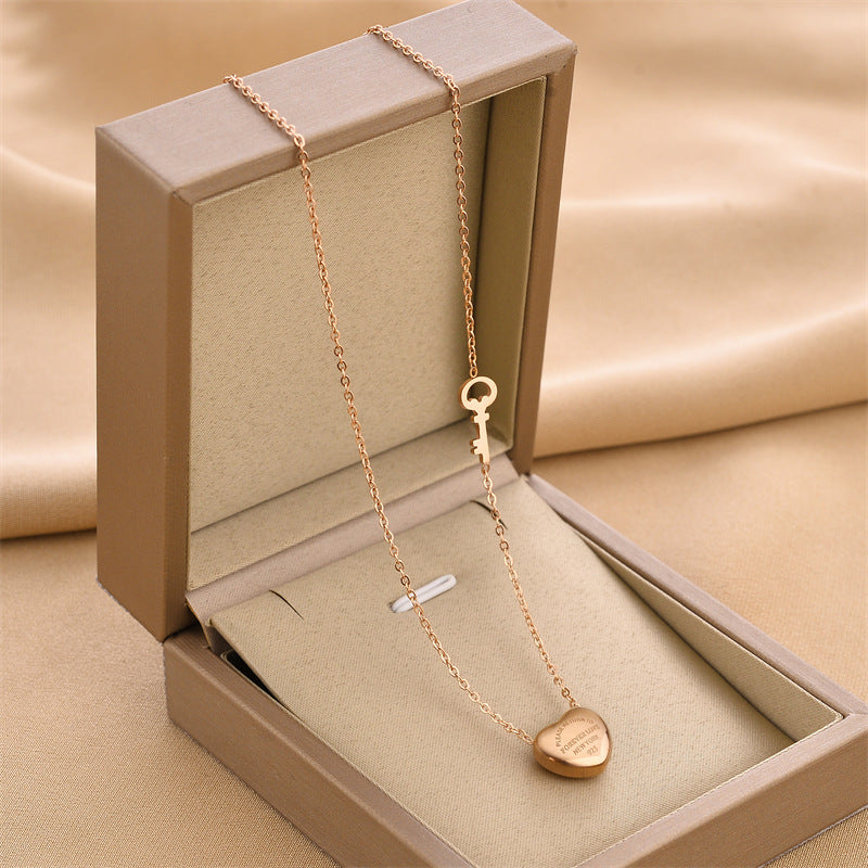 2023 Explosion Models Titanium Steel Necklace Female Does Not Lose Colour Jewellery Fashion Personality White