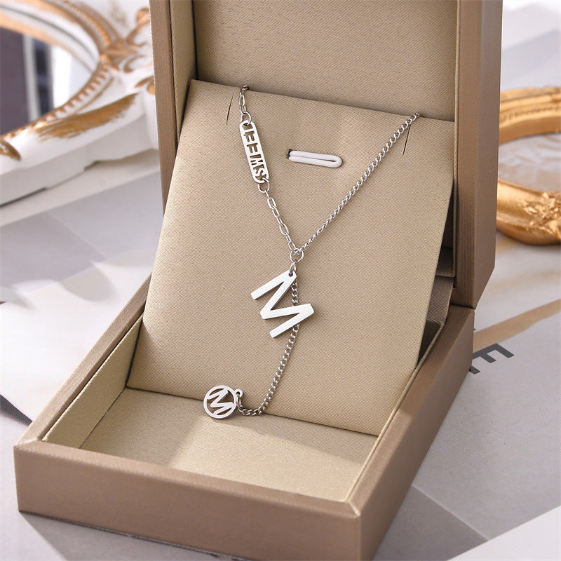 2023 Explosion Models Titanium Steel Necklace Female Does Not Lose Colour Jewellery Fashion Personality White