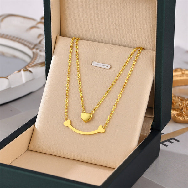2023 Explosion Models Titanium Steel Necklace Female Does Not Lose Colour Jewellery Fashion Personality White