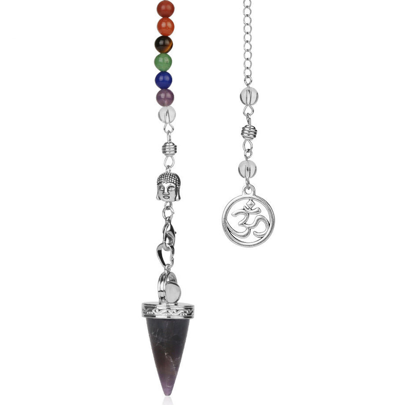 jewellery Seven Chakra Reiki Necklace Pendulum Amethyst Pendant Yoga Unisex jewellery