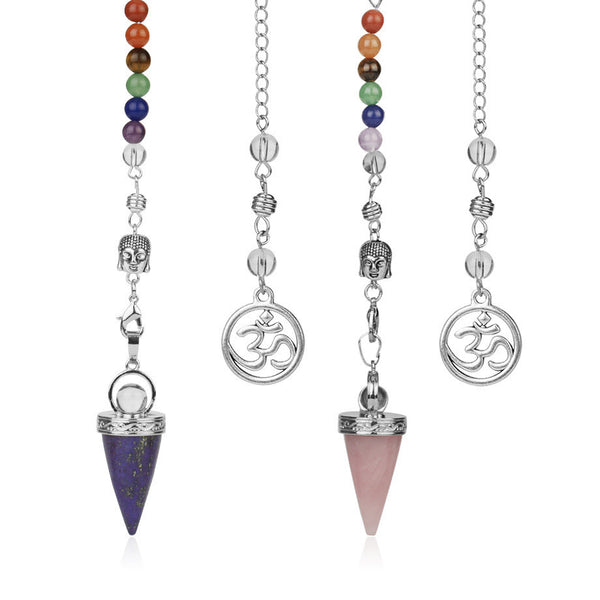 jewellery Seven Chakra Reiki Necklace Pendulum Amethyst Pendant Yoga Unisex jewellery